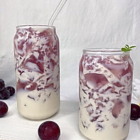 #合理膳食 营养健康进家庭#全网爆火的葡萄撞奶，做法太简单啦的做法图解9