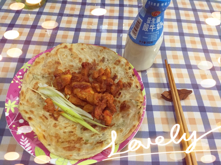 中式葱油饼鸡肉卷