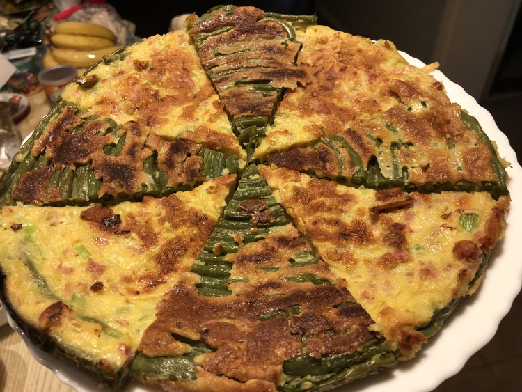 长豆角鸡蛋饼的做法