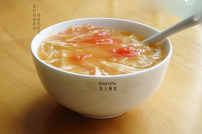 金针菇番茄汤，增强免疫力