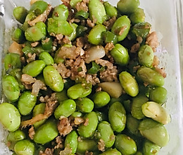 肉沫炒毛豆的做法