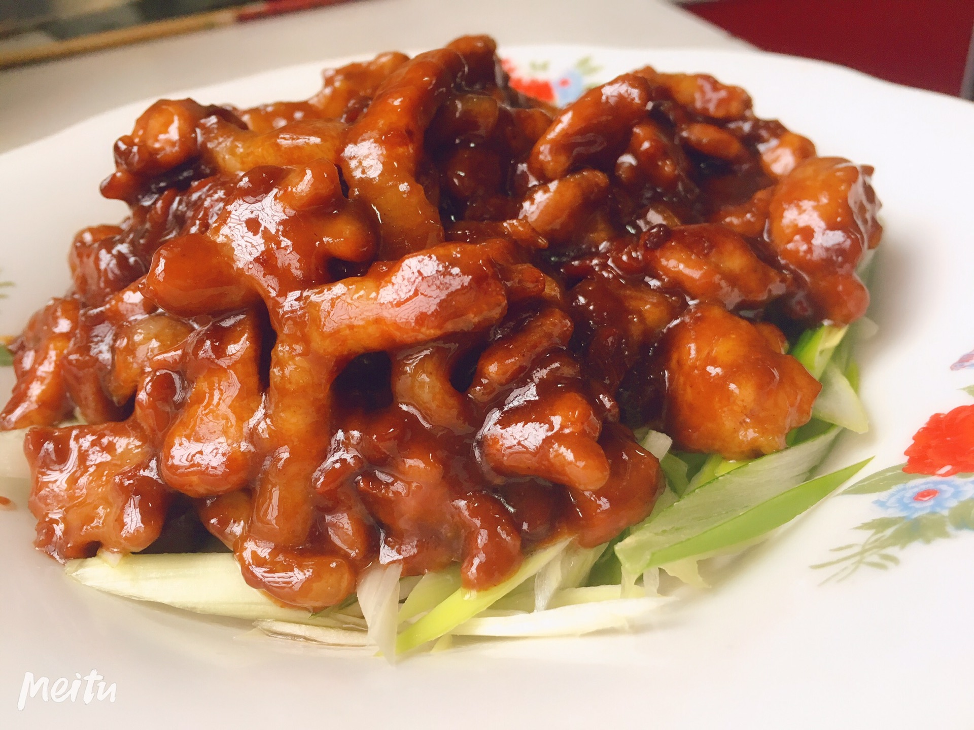 Shredded pork with Beijing sauce