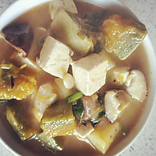 南瓜豆腐香菇汤
