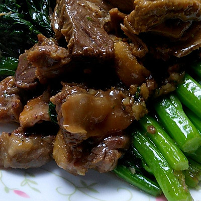 炒菜心（鸭肉）