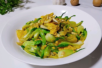 蒜辣酱油菜炒蛋