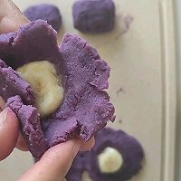 #夏日消暑，非它莫属#爆浆拉丝椰蓉香蕉紫薯小方的做法图解7