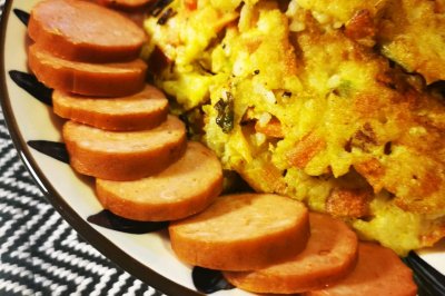 懒人早餐—剩米饭鸡蛋饼