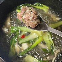 #立冬第一补#青菜平菇肉圆汤的做法图解4