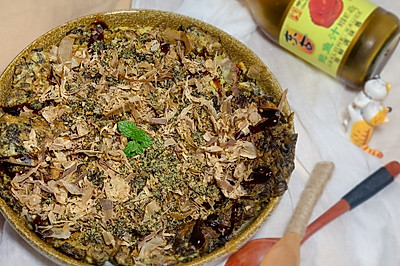创意菜中式大版烧梅菜蛋饼