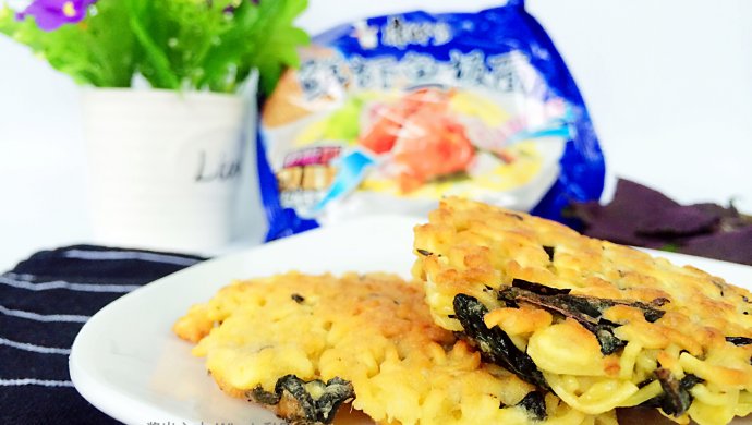 【香脆紫苏鲜虾鱼板面饼】