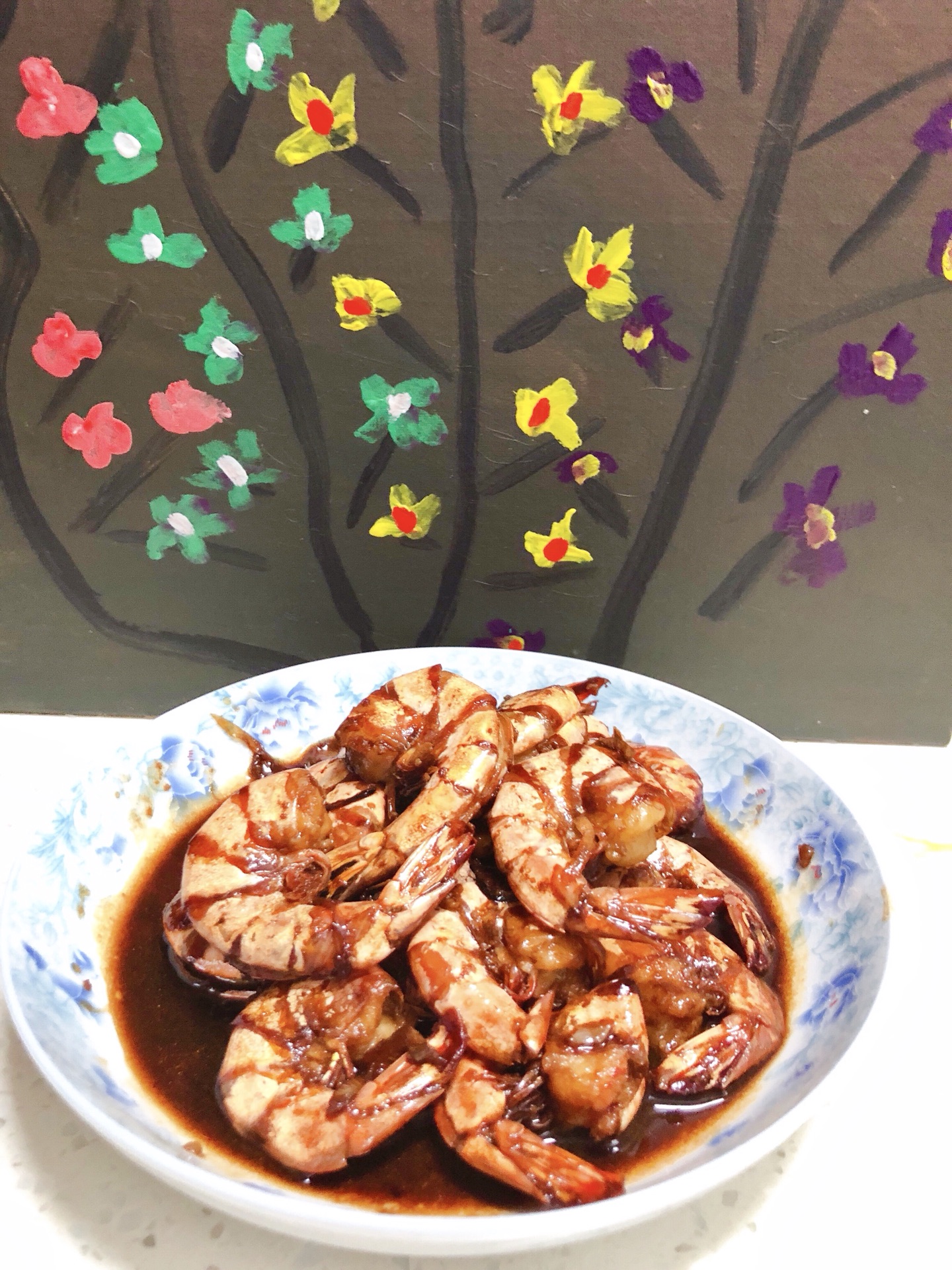 Braised prawns