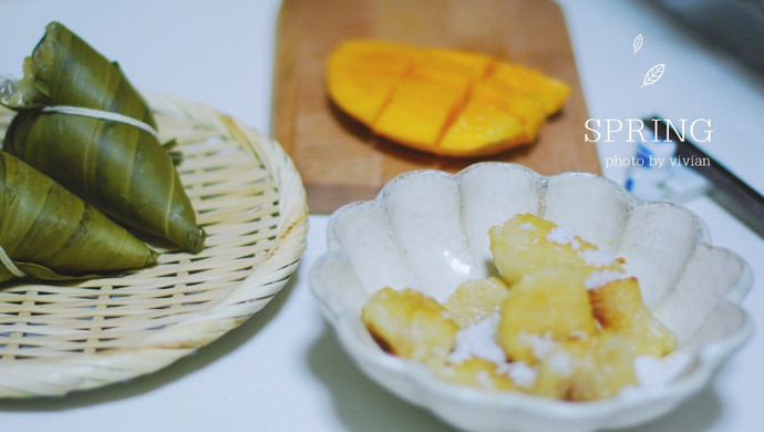 白糖煎粽子