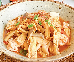 茄汁虾仁腐竹锅‼️春季长高必备的做法
