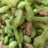 苦瓜毛豆肉丝的做法图解2