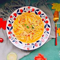 #花10分钟，做一道菜！#银鱼干白菜火腿千张丝酸汤的做法图解12