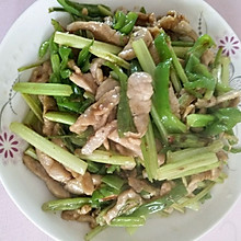 芹菜辣椒肉丝（带盒饭上班）