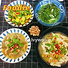 30元的3菜一汤酸菜鱼、自制腰花、拍青瓜