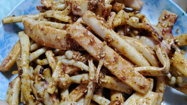 东北烧烤味—大鱿鱼海味菇的做法