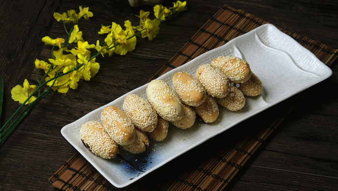 烤箱版香酥芝麻枣