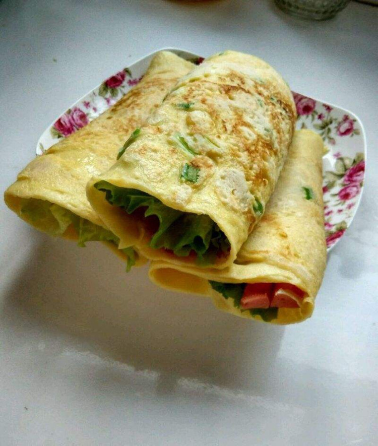 【早餐】葱香鸡蛋饼（软饼卷饼）南北通吃哦～的做法