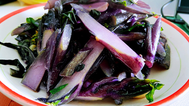 蒜香紫油菜苔的做法