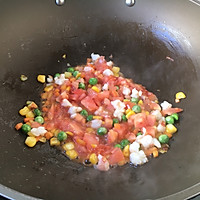 #10分钟早餐大挑战# 芝士焗番茄鲜虾米饭盅的做法图解9