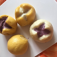 奶香紫薯南瓜花式馒头的做法图解6