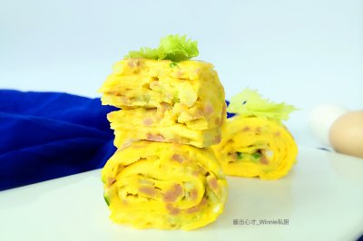 有料厚蛋烧-【香葱芹菜火腿厚蛋烧】