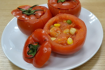 电锅菜——番茄虾仁腰果盅