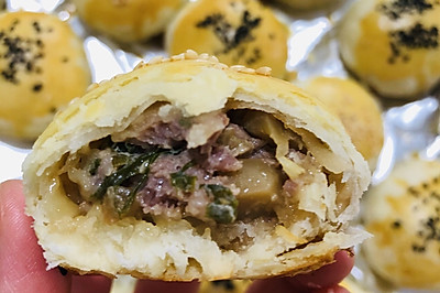 酥掉渣的榨菜鲜肉月饼