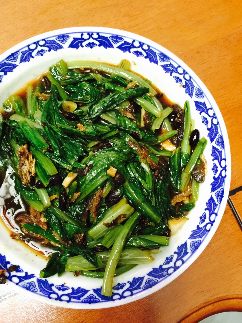 豆豉鲮鱼油麦菜的做法图解4