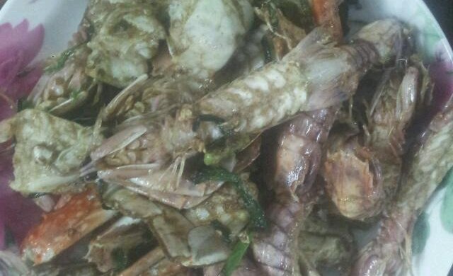 椒盐皮皮虾梭子蟹