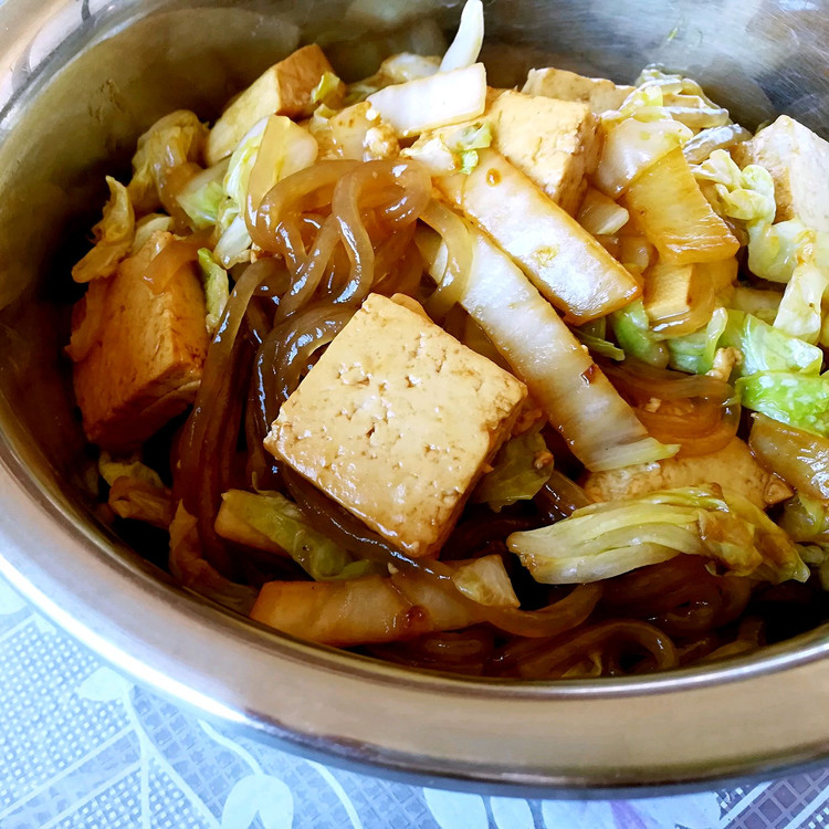 白菜豆腐炖粉条的做法