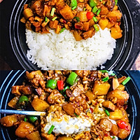 ㊙️好吃到舔盘土豆香菇肉末拌饭的做法图解4
