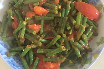 豆角炒西红柿 很简单还很好吃