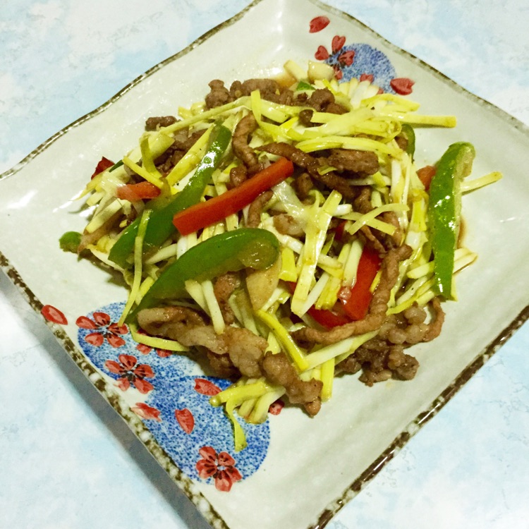 蒜黄肉丝的做法图解8