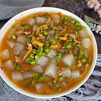 #以美食的名义说爱她#肉末豌豆仁烧麻腐的做法图解5