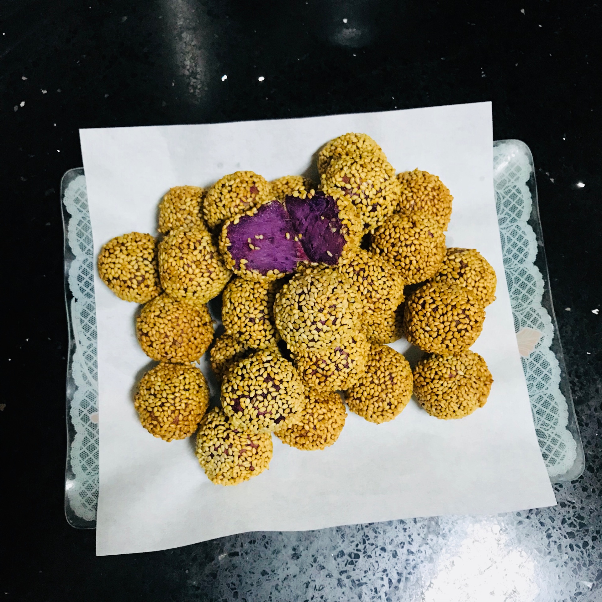糯米紫薯球的做法_【图解】糯米紫薯球怎么做如何做好吃_糯米紫薯球家常做法大全_陈洁6_豆果美食