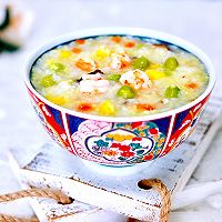 #父亲节，给老爸做道菜#海虾时蔬双米粥（宝宝辅食）的做法图解16