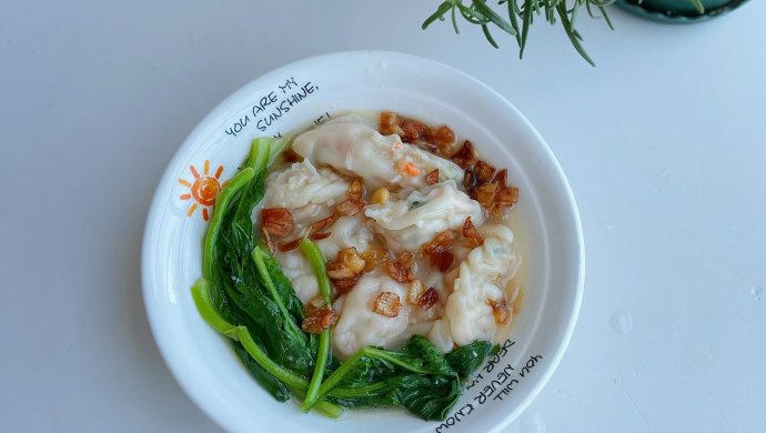 青菜海鲜饺子汤