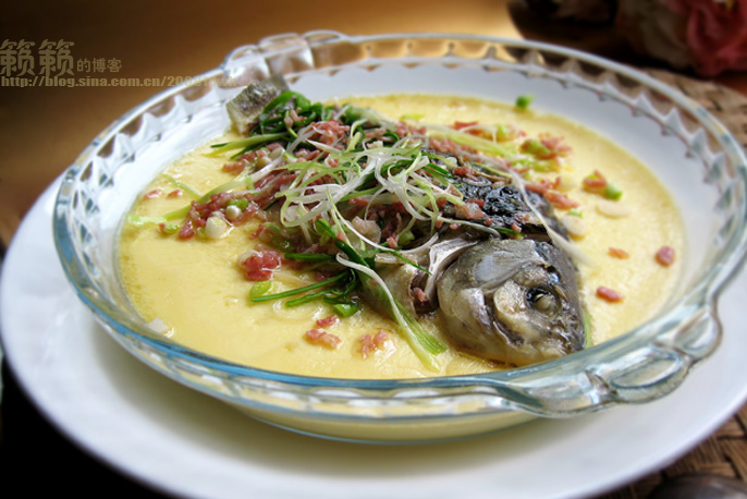 Steamed eggs with crucian carp