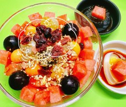 #夏日多巴胺饮品#白凉粉水果捞的做法