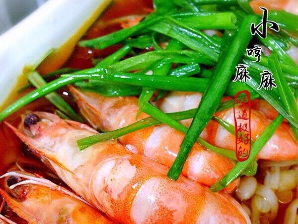 葱油大虾金针菇的做法