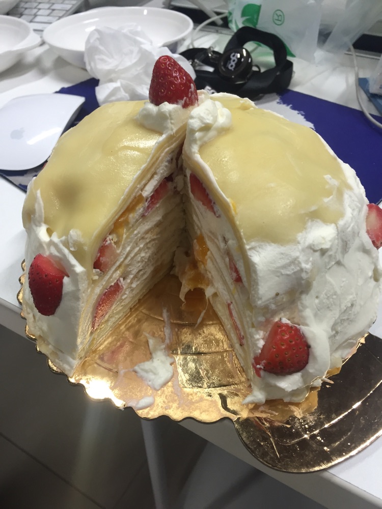 草莓芒果班戟蛋糕的做法图解6