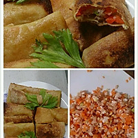 油炸豆皮肉末蔬菜卷的做法图解3
