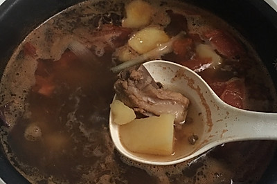 番茄味的土豆炖排骨，电饭煲炖汤~手残党福利