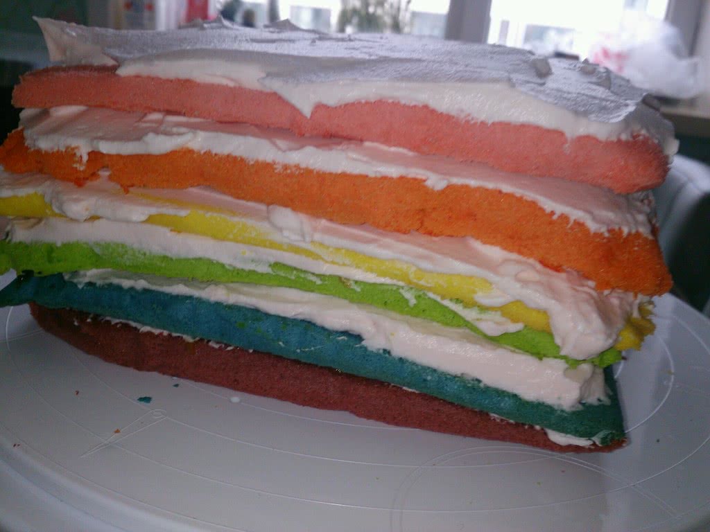 沉浸式做蛋糕 / 8寸彩虹蛋糕-BONBONCAKE-BONBONCAKE-哔哩哔哩视频