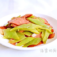 莴笋炒香肠#德国MIJI爱心菜#的做法图解7