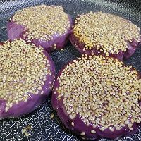 香煎芝士心芝麻紫薯饼的做法图解13