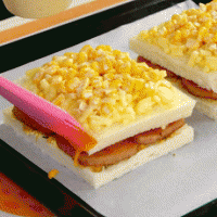 午餐肉玉米三明治【宝宝辅食】的做法图解7
